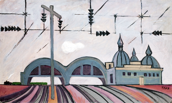 «Львів. Головний залізничний вокзал». 1980-і рр. Картон, темпера